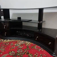 میز چوبی شیشه ای مشکی