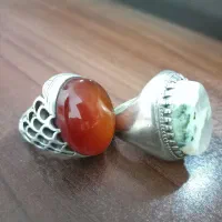 انگشتر عقیق یمانی و انگشتر شجر دریایی برفی کهنه|جواهرات|پاکدشت, پاکدشت (مامازند)|دیوار