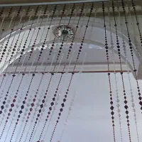 پرده ریسه ای مهره همراه با چوب پرده