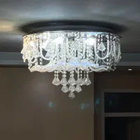 ۲ لوستر سقفی کریستالی با ریموت