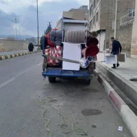 وانت تلفنی نیسان وکارگرتخیله بار خالی کردن