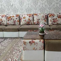 مبل ال ۷نفره به همراه پاف|مبلمان خانگی و میز عسلی|کهریزک, |دیوار