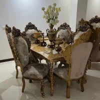 مبل استیل ۹ نفره به همراه میز ناهار خوری ۶ نفره|مبلمان خانگی و میز عسلی|مهاجران, |دیوار