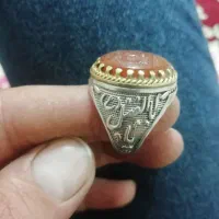 انگشتر نقره عقیق خطی