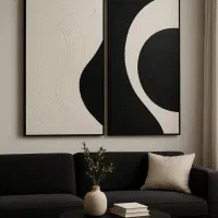 تابلو مینیمال سیاه و‌سفید، نقاشی دیواری مدرن|تابلو، نقاشی، عکس|تهران, مهران (سیدخندان)|دیوار