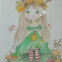 نقاشی دختر پاییزی