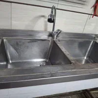 میز استیل و سینک دو‌لگنه و سرخ کن دو لگنه|فروشگاه و مغازه|قزوین, |دیوار