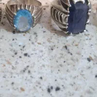 انگشتر توپاز و یاقوت کبود
