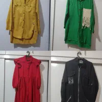 تعدادی مانتو کفش شومیز بلوز لباس مجلسی شلوار