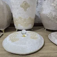 سطل و جا دستمال مخمل دانتل|صنایع دستی و سایر لوازم تزئینی|تهران, خاوران|دیوار