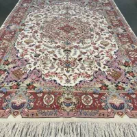 فرش دستباف (بساک)جفت ۹ متری کاسه کوزه گل ابریشم|فرش|مشکیندشت, |دیوار