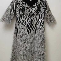 لباس مجلسی بلند مشکی نقره ای بسیار شیک وسالم|لباس|محمدشهر, شهرک نگین|دیوار