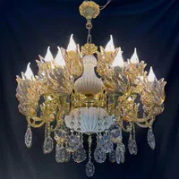 لوستر ۲۰شعله مخلوط ترکیب سرامیکی خطی و برنجی
