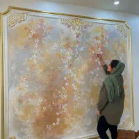 پتینه کاری و رنگ آمیزی.گچبری مدرن