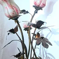 آباژور فلزی طرح گل رز