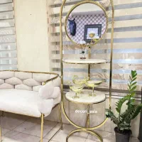 ویترین جاکفشی کنار سالنی میزآرایش طلایی نقره ای