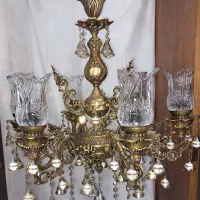 لوستر برنجی کار دست|لوستر و چراغ آویز|نیشابور, شهرک جانبازان|دیوار