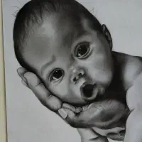 طراحی چهره سیاه قلم|تابلو، نقاشی، عکس|چناران, |دیوار