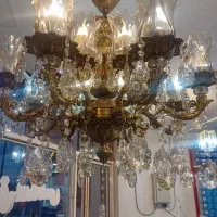 لوستر‌هشت‌شاخه‌تمام‌برنجی‌‌قدیمی‌سنگین