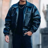 کت چرم مشکی خلبانی