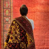 فرش گل رز دودی زغالی بافت مشهد کد ۱۲۳۵