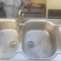 سینک استیل بهمراه شیر اهرمی