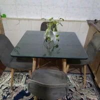 تعدادپنج عدد میز و ۱۴صندلی طوسی مشکی مناسب کار|میز و صندلی غذاخوری|کرج, حصارک پایین|دیوار