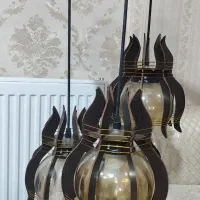 لوستر چوبی سه شاخه نو