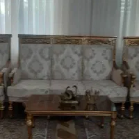 مبل سلطنتی سالم چوب گردو پارچه ترک