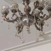 لوستر 5 شاخه 10 لامپ|لوستر و چراغ آویز|فولادشهر, B7|دیوار