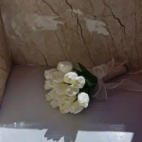 دسته گل عروس گل لاله لمسی دسته گل عقد|گل مصنوعی|سقز, |دیوار