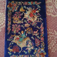 قالی تمام ابریشم شکارگاه
