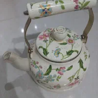 کتری قوری لعابی گلدار
