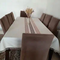 میز نهار خوری ۸ نفره چوب راش و ۸ صندلی|میز و صندلی غذاخوری|سنندج, |دیوار