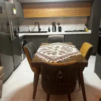 میز ناهار خوری چهار نفره چوب و پارچه