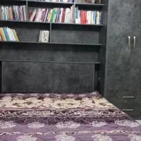 تخت تاشو دو نفره بهمراه کمد، انباری‌بالا وکتابخانه|تخت و سرویس خواب|تهران, نیکنام|دیوار