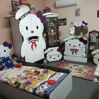 سری تخت و کمد نوجوان mdf با درب cnc شده