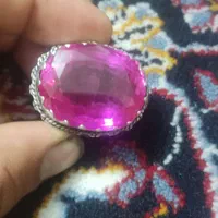 انگشتر نقره دست ساز سنگ توپاز صورتی|بدلیجات|اصفهان, آزادان|دیوار