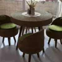 ست مبلمان حصیری ۶ نفره و میز ناهارخوری ۴ نفره