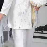 کت و شلوار عقد و عروسی زنانه سفید مجلسی
