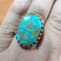 انگشتر فیروزه شجر طلایی نیشابوری