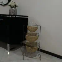 سبد پیاز و سیب زمینی حصیری دستبافت با پایه استیل|ظروف نگهدارنده، پلاستیکی، یک‌بارمصرف|تهران, ولنجک|دیوار