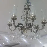 لوستر برنز،با لعاب آب نقره،حباب دار|لوستر و چراغ آویز|خمینی‌شهر, |دیوار