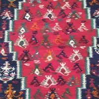 گلیم دستبافت قدیمی هرسین|کلکسیون اشیاء عتیقه|کرمانشاه, |دیوار