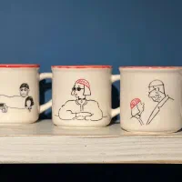 ماگ های دست ساز سرامیکی نقاشی زیر لعابی (کوره ایی)