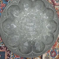 استندگل و گلدان سینی قلم زنی اصل