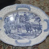 عتیقه دیس هخامنشی قلم آبی فرانسه اصل ۷۵ سال پیش