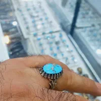 انگشتر نقره مردونه فیروزه نیشابوری