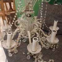 لوستر طلایی و شیشه ای|لوستر و چراغ آویز|اندیشه, شهرک صدف|دیوار