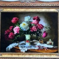 تابلو گل باران کد 7 دستبافت و ابریشم دار